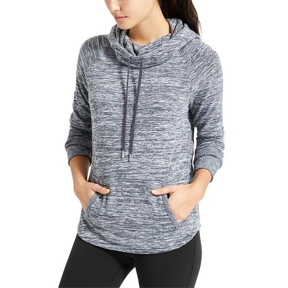Athleta Heathered Gray Techie Sweat Pullover Sweatshirt Women's Size XXS - Picture 1 of 8